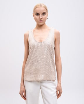 Twinset Бежевий топ в паєтки 251TT2131