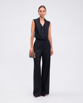 Alexander McQueen Черный жилет из шерсти в полоску 798502QJAEI