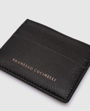 Brunello Cucinelli Черный кожаный картхолдер с логотипом MWEID2713