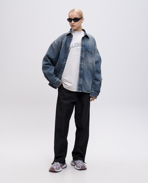 Balenciaga Синя джинсова сорочка з ефектом потертості 783691THW25