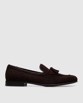 Stuart Weitzman Коричневі замшеві лофери BERK з китицями SK553
