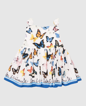 Dolce&Gabbana Детское белое платье с бантиками L21N61FI5KS
