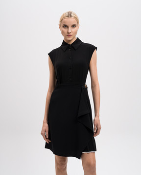 Max Mara Черное платье-рубашка DEMETRA с плёсированием DEMETRA
