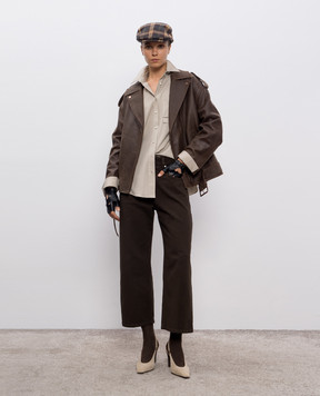 Brunello Cucinelli Коричневі джинси Contemporary Square з логотипом M0H81P4008