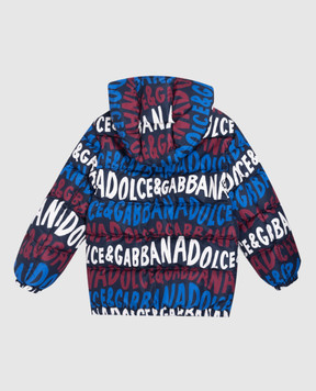 Dolce&Gabbana Дитячий синій пуховик в принт логотипа L4JB6FG7NUW812+