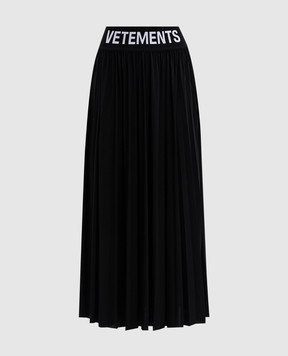 Vetements Чорна спідниця-плісе з логотипом WA65SK100B