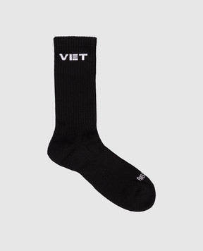 Vetements Чорні шкарпетки з монограмою логотипа UH76SO250Bw