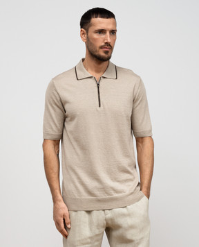 Cashmere&Whiskey Бежевое поло с леном MU9952318455R