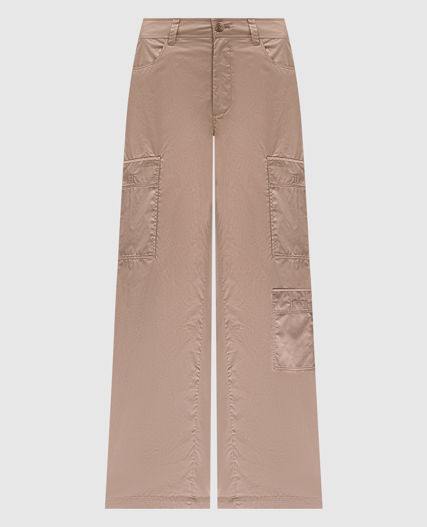 

Бежевые брюки карго LELA, Бежевый, Широкие брюки