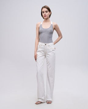 Off-White Белые джинсы с логотипом OWYA069S25DEN002