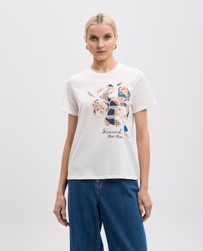 Max Mara Weekend Біла футболка VELLO з вишивкою логотипа VELLO
