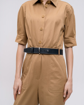 Max Mara Черный кожаный ремень с логотипом BELTLOOP40