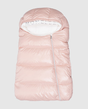 Moncler ENFANT Дитячий рожевий пуховий конверт-кокон з логотипом J29511E000025963V