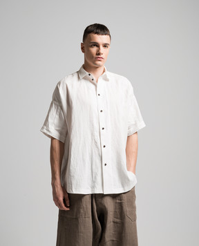 Jan Jan Van Essche Біла сорочка з коноплі SHIRT98HEMPSHIRTING