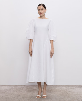 Jil Sander Белое платье миди из льна J04CT0115J60001