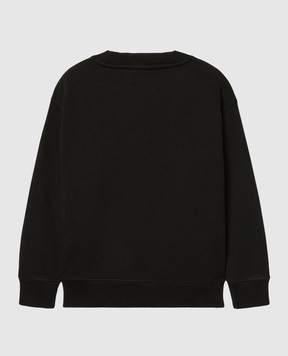 Off-White Дитячий чорний лонгслів з принтом логотипа OBAB001S25JER001