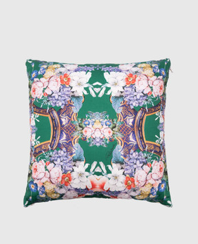Roberto Cavalli Декоративна подушка в анімалістичний і квітковий принти H0100000026С108