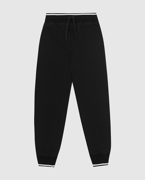 Dolce&Gabbana Детские черные джогеры с принтом логотипа монограммы. L4JPJWG7O7Q812+