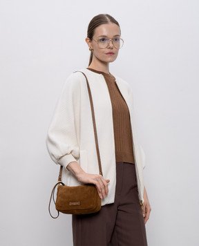 Gianni Chiarini Коричнева замшева сумка крос-боді Nora з патчем логотипа BS10224CMPL