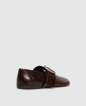 Jil Sander Коричневі шкіряні лаковані балетки J15WZ0031P8297