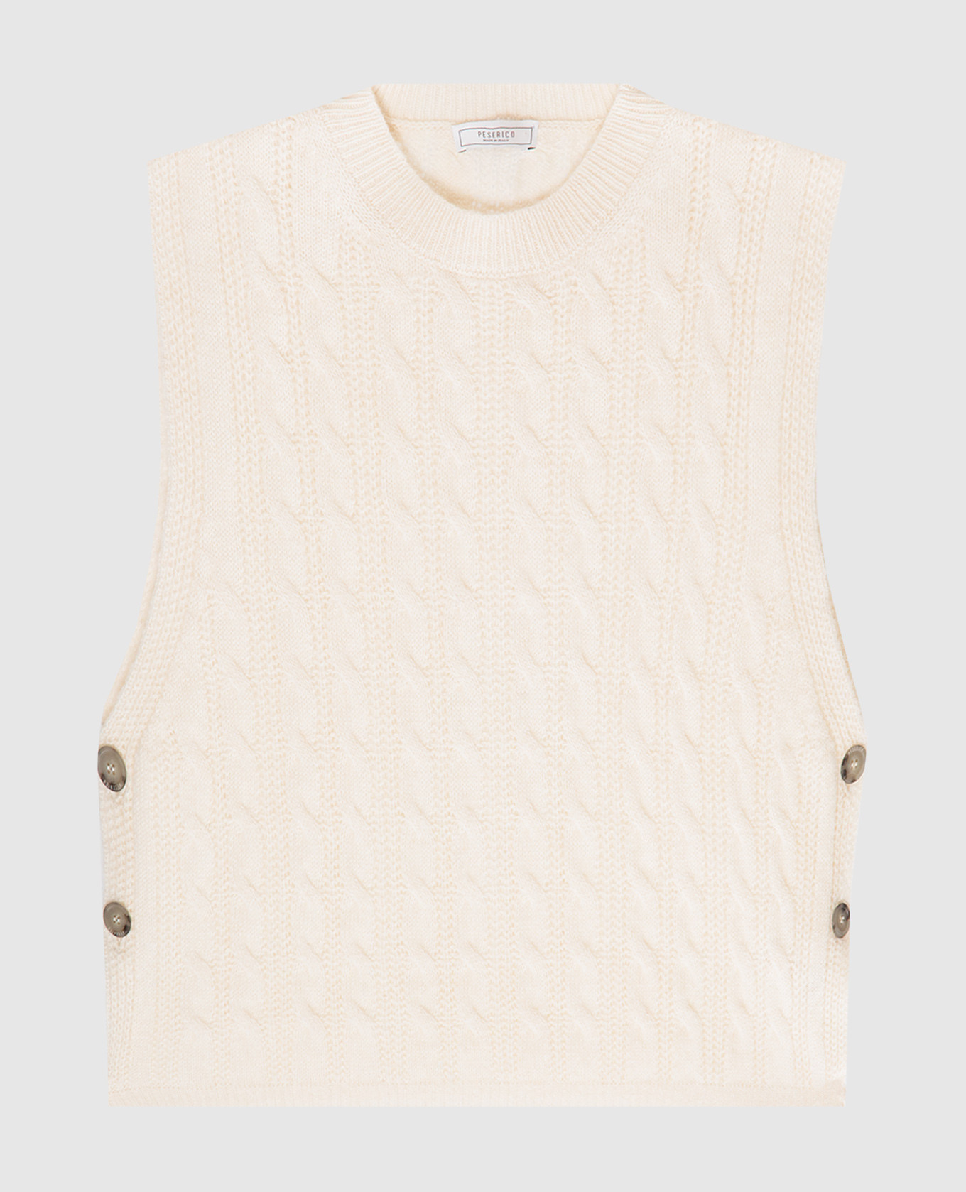 

Бежевый жилет с шерстью, шелком и кашемиром, Трикотажные