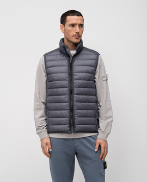 Stone Island Сірий пуховий жилет з патчем логотипа K1S15G100007S0024