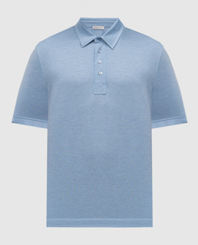 Moncler Голубое поло с логотипом K10918A0000489AUS
