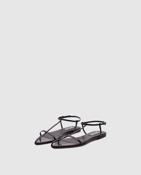Jil Sander Чорні шкіряні сандалі J15WP0081P8226
