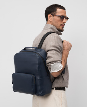 Gianni Chiarini Синий кожаный рюкзак Florence с логотипом ZNUB178131GRNCRV