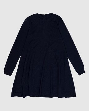 Dolce&Gabbana Дитяча синя сукня з вовни з вишивкою логотипа L5KD37JCVV056