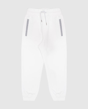 Brunello Cucinelli Детские белые спортивные штаны BM836E348B