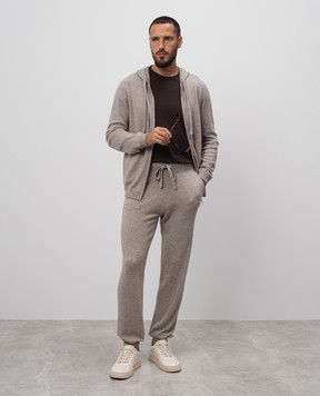 Allude Бежевая меланжевая спортивная куртка из шерсти и кашемира 24537010