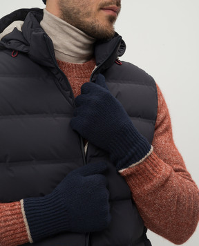 Brunello Cucinelli Синие перчатки из кашемира M2293118