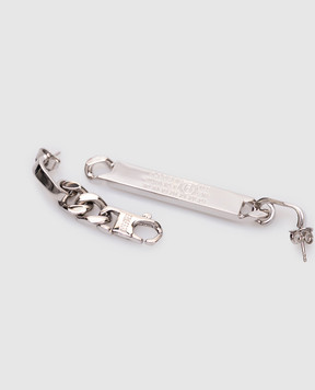 Maison Margiela MM6 Серебряные серьги с логотипом SM6VG0099P8371