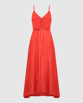 JOSEPH Красное платье из шелка с драпировкой. JF008190