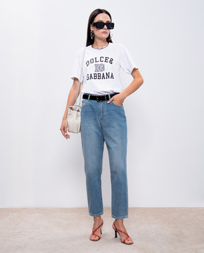 Dolce&Gabbana Блакитні джинси з ефектом потертості з логотипом FTC7BDG8LW2