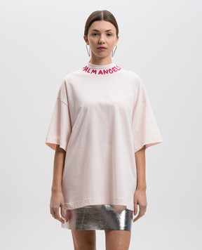 Palm Angels Розовая футболка с принтом логотипа PWAA017S25JER003