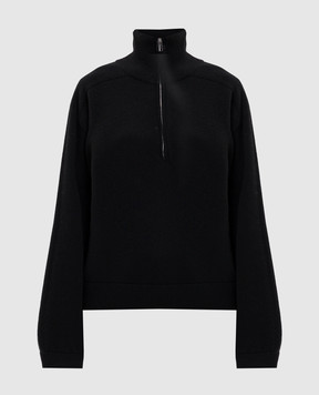 Loulou de Saison Черный свитер DRIES с молнией из кашемира DRIES