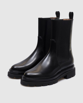 Santoni Черные кожаные глянцевые челси WTEI59524GOMBUDY
