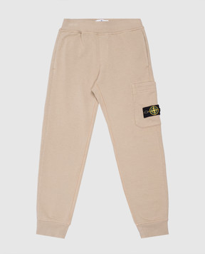 Stone Island Детские бежевые джогеры с патчем логотипа K1S166200005S004014