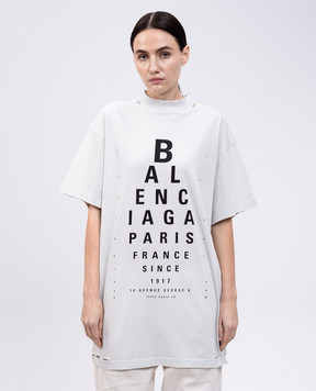 Balenciaga Серая футболка Optical с принтом логотипа 811688TRVU6