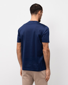Bertolo Cashmere Синяя футболка с эмблемой 000252001912