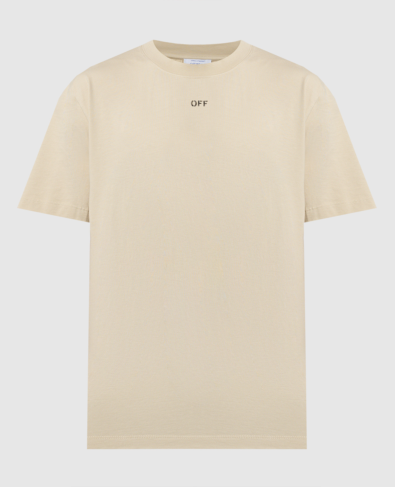 

Бежевая футболка с принтом логотипа, Бежевый, Футболки