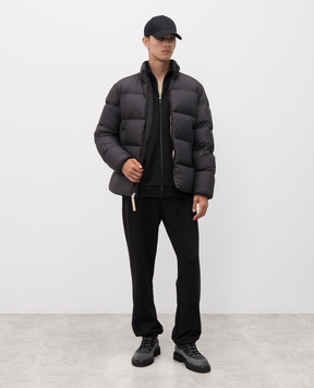Woolrich Серая пуховая куртка с принтом логотипа CFWOOU2086MRUT2635