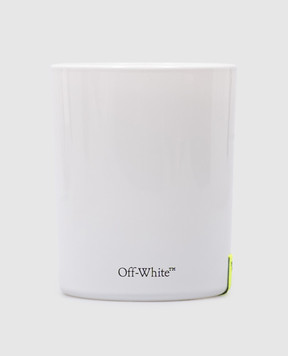 Off-White Біла ароматична свічка в свічнику 