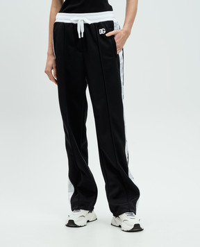 Dolce&Gabbana Черные спортивные брюки с вышивкой логотипа FTC94ZGDCX8