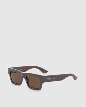 Alexander McQueen Коричневые солнцезащитные очки с логотипом. 832526J0749