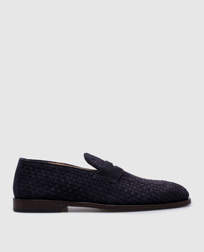 Brunello Cucinelli Синие замшевые плетеные лоферы MZUIHCB799