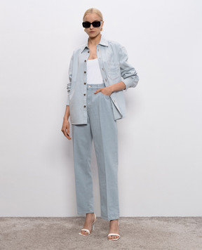 Victoria Beckham Блакитні джинси з патчем логотипа 1225DJE006215A