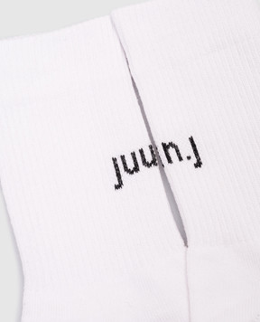 Juun.j Білі шкарпетки з логотипом JW51KTW011